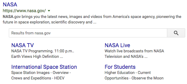 検索結果に表示されたWebサイトを対象にしたボックス