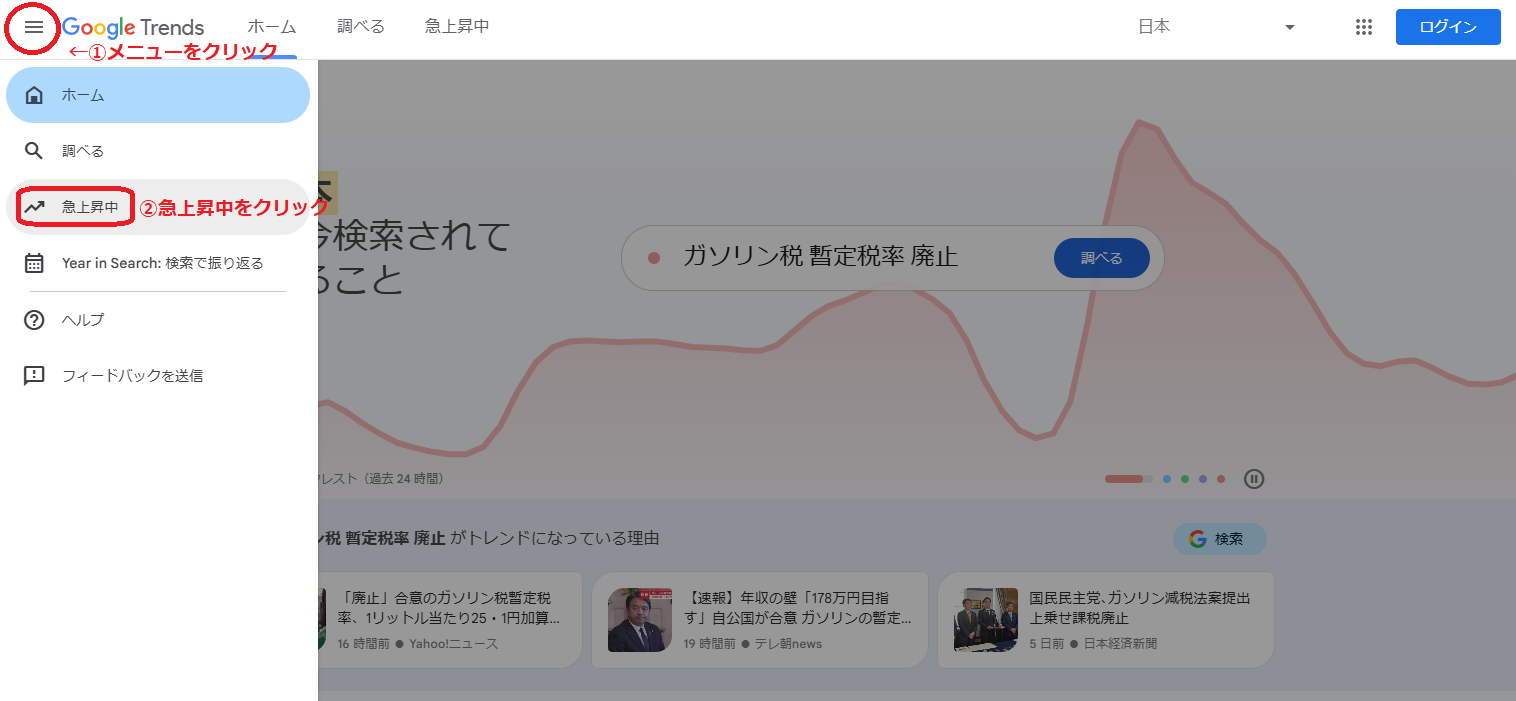 急上昇中のトレンドキーワードを調べる方法