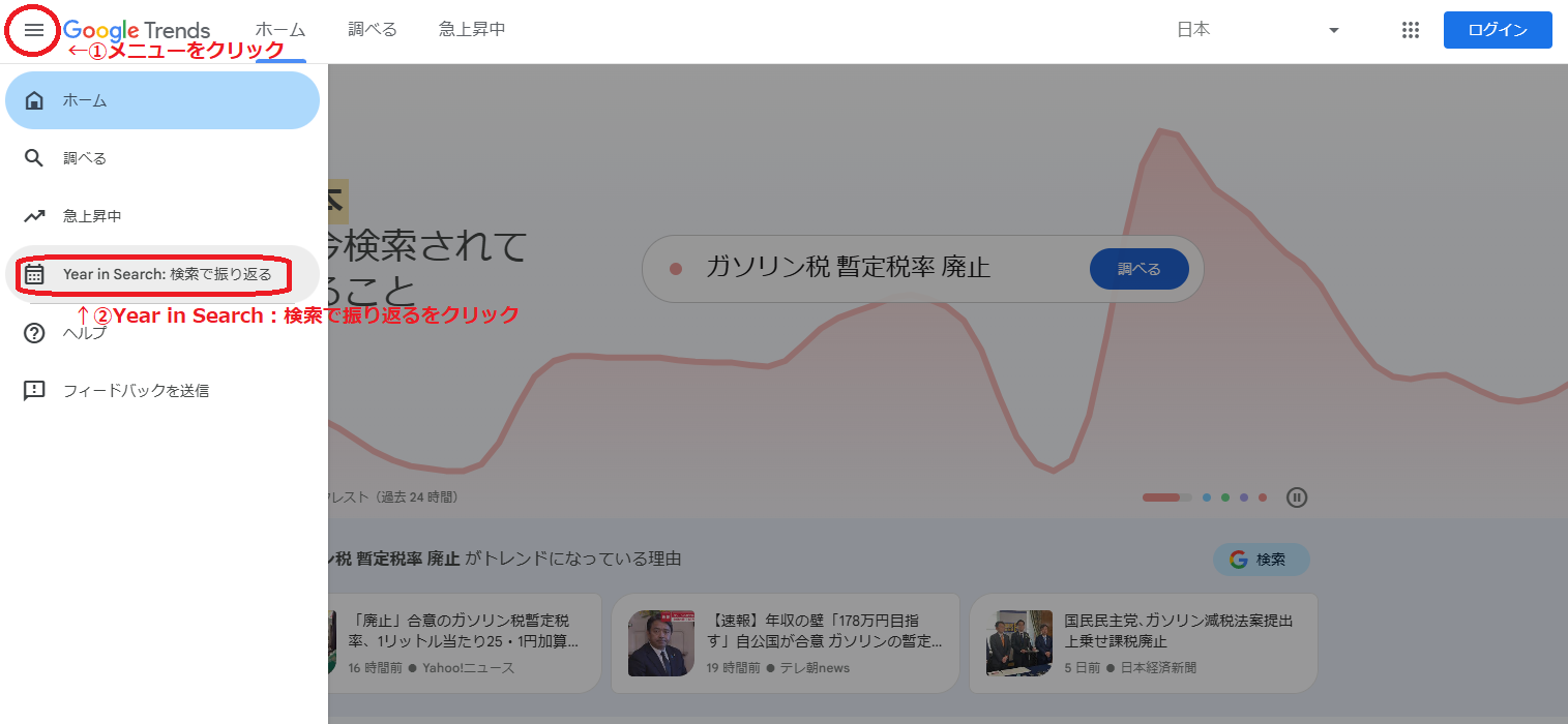 過去のキーワードトレンドをチェックする方法