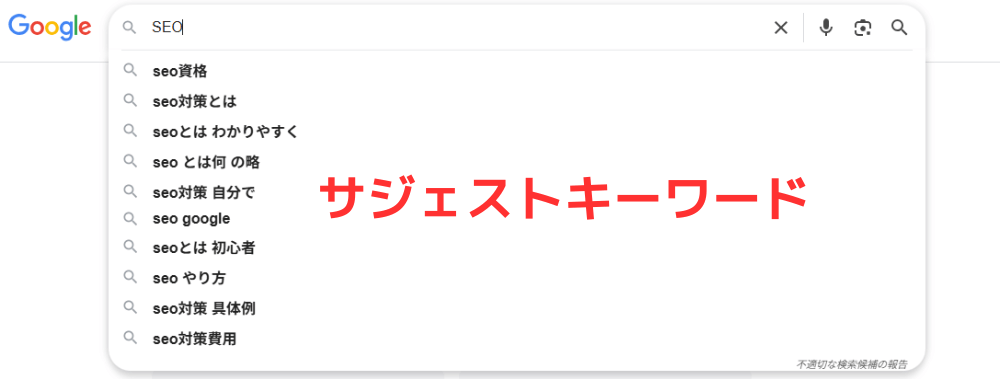 サジェストキーワード